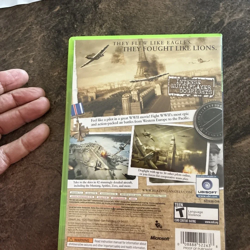 Blazing Angels: Squadrons of WW 2 Microsoft Xbox 360 With Manuel